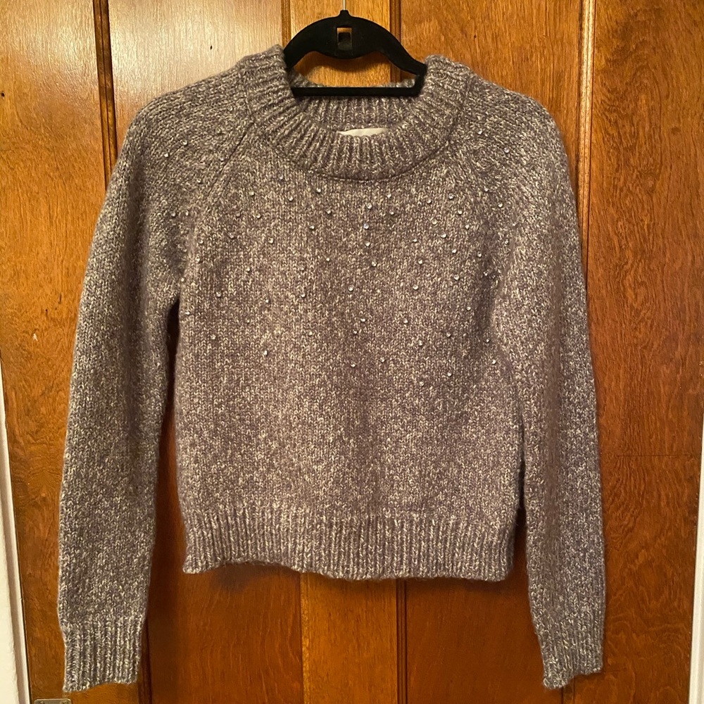 JOA Taupe sweater with Rhinestones